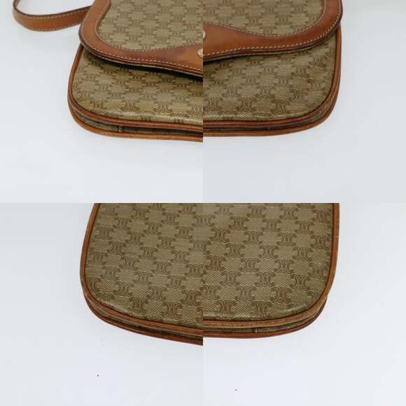 CELINE Macadam Canvas Shoulder Bag Beige Gold - Picture 10 of 12